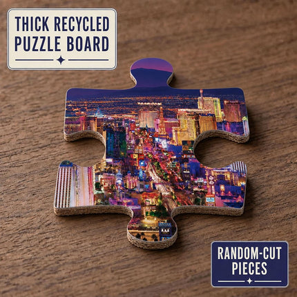 MasterPieces - Las Vegas Skyline Panoramic Jigsaw Puzzle, 1000 Pieces, Cityscape Puzzle for Adults, Fun Family Activity, Ages 14+, 13"x39"