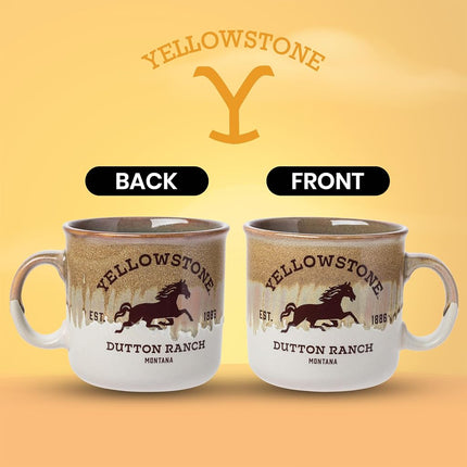 Silver Buffalo Yellowstone Dutton Ranch Silo Mug de camping en céramique émaillée réactive, 590 ml