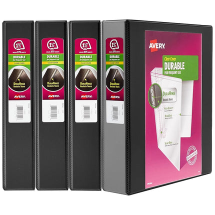 Avery Durable View Binder 4-Pack 1.5 inch Black