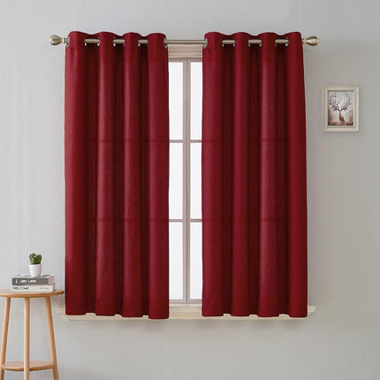 Cortinas con ojales 100% opacas Deconovo – Aislantes térmicas, reductoras de ruido, sostenibles y de fácil cuidado para dormitorio, sala de estar y oficina – Certificado Oeko-TEX, blanco de 38 pulgadas de ancho x 63 pulgadas de largo (juego de 2)