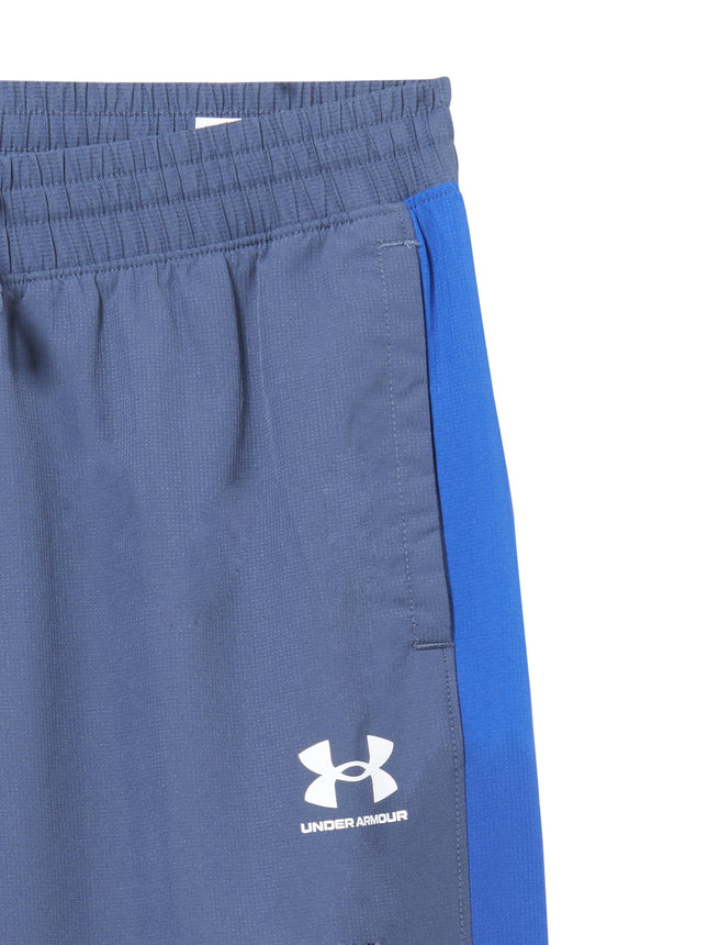 Under Armour boys Rival Woven Pants Pants, (045) Downpour Gray / Royal / White, M