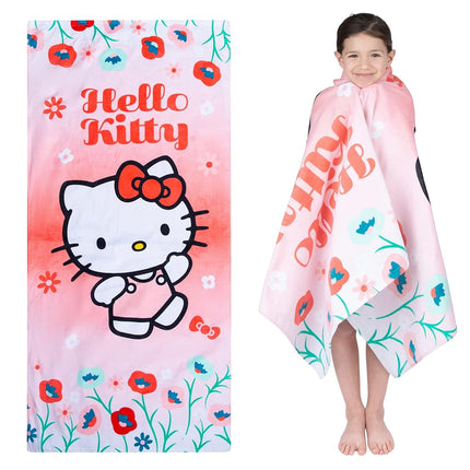 Toalla de playa supersuave de algodón para niños Franco, 147 cm x 71 cm, Hello Kitty