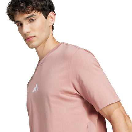 adidas Essentials Men's Small Logo Single Jersey T-Shirt, Warm Tone/White, S