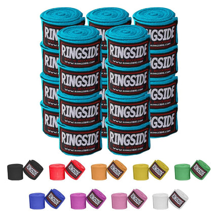 Ringside Mexican Style Boxing Hand Wraps (10 Pairs Pack), Electric Blue, 180"