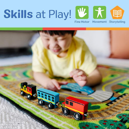 Melissa & Doug Wooden Train Cars (8-Piece Train Set)