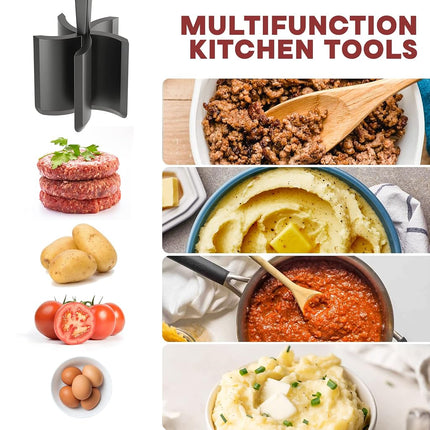 2 Pcs Meat Chopper, Upgrade Hamburger Smasher, Premium Heat Resistant Meat Masher for Ground Beef, Ground Turkey and More, Non Stick Mix Grinder
