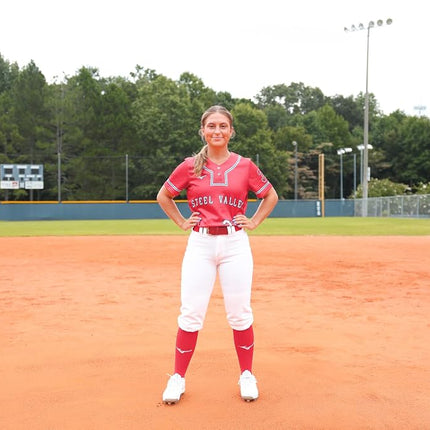 Mizuno Adult Women's Belted Low Rise Fastpitch Softball Pant Red