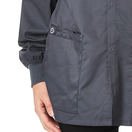 WonderWink Unisex-Adult's Snap Front Jacket, Pewter, Medium