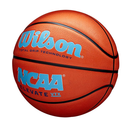 Wilson Basketball, NCAA Elevate VTX, Extérieur et Intérieur, Technologie Total Grip, Taille : 6, Orange/Bleu