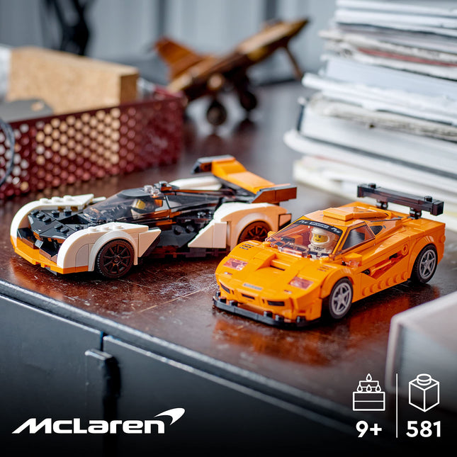 LEGO Speed Champions McLaren Solus GT & McLaren F1 LM, 2 Iconic Race Car Toys for Boys & Girls, Hypercar Model Building Kit, Collectible 2023 Set 76918