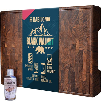 American Walnut Wood Cutting Board, End Grain Butc