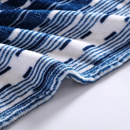 Wrangler - Throw Blanket, Soft Plush Fleece Bedding, Yellowstone Inspired, Western Decor for Bed or Couch (Logan Stripe Blue, 50" x 60")