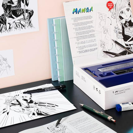 Faber-Castell Creative Studio Manga Starter Set, Multicoloured, Art, Craft, Drawing, Sketching, Home, School, University, Colouring