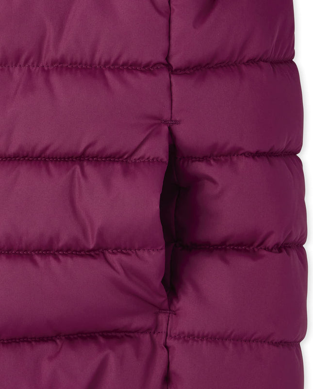 The Children's Place Chaqueta de plumón de peso medio para niña, resistente al viento, resistente al agua, rosa púrpura, grande