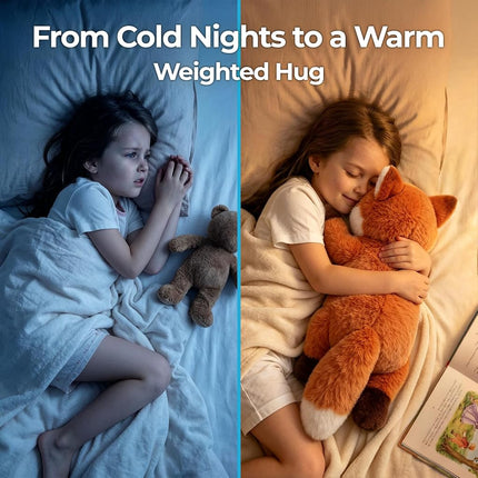 Mewaii Weighted Teddy Fox Plush, Heat & Cool, 2.3kg