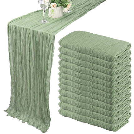 12 Pack 10Ft Cheesecloth Table Runner 35x120 Inch 