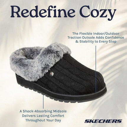 Skechers Women's Keepsakes ICE Angel Slipper, Black-Grey, 2.5 UK