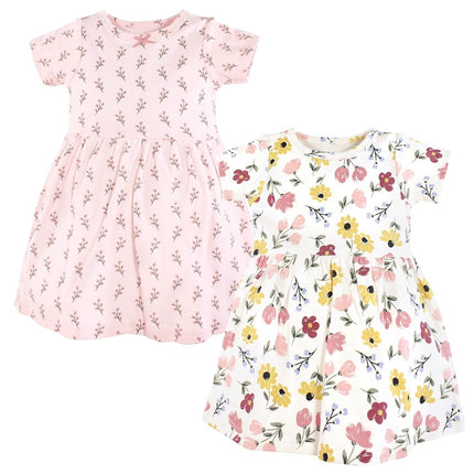 Vestidos de algodón para bebé niña Hudson Baby, estampado floral suave, 9-12 meses
