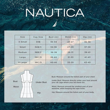 Nautica Women's Solid 4 1/2" Core Stretch Boardshort with Adjustable Waistband Cord, Deep Sea, Large