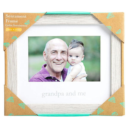 Kate & Milo Rustic Grandpa & Me Frame, White, 8.5" x 7.5", Father's Day, Grandparents Day, New Baby Gift