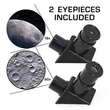 NASA Lunar Telescope for Kids – 90x Magnification, Includes Two Eyepieces, Tabletop Tripod, and Finder Scope- Kids Telescope for Astronomy Beginners, Space Toys, NASA Gifts (Amazon Exclusive)