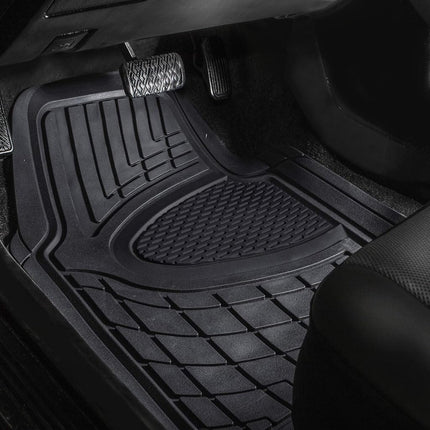 FH Group Black F11511BLACK Heavy Duty Tall Channel Floor Mats All-Weather Accessories for Trucks, Cars, and Automotive Purposes Trim-to-Fit