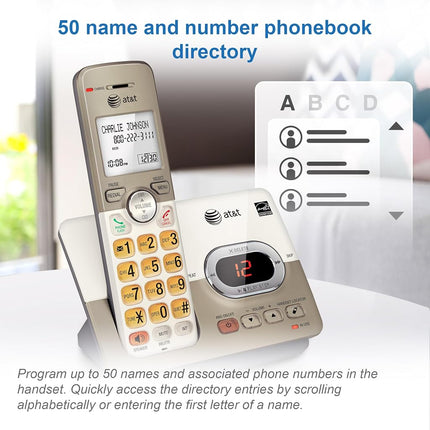 AT&T EL52113 Téléphone DECT 6.0 avec répondeur et identification de l'appelant/appel en attente, 1 combiné sans fil