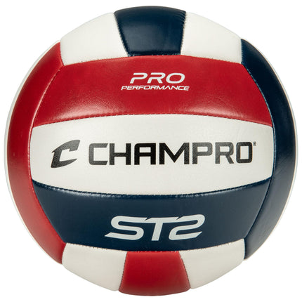 Champro ST2 Indoor/Outdoor Volleyball, Scarlet, Wh