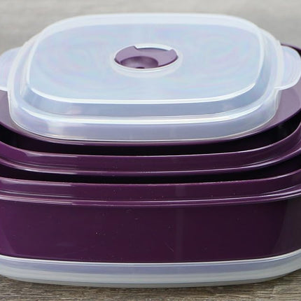 Reston Lloyd Calypso Basics by 6-Piece Microwave Cookware, Steamer and Storage Set, Plum