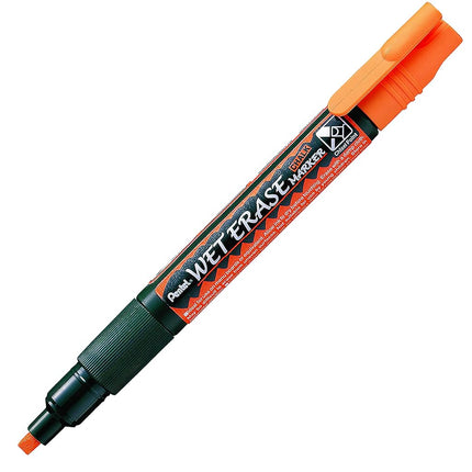 Pentel Arts Wet Erase Chalk Marker, Ideal on Blackboards and Windows, Small Chisel Tip, Orange Ink, SMW26-F, Box of 12