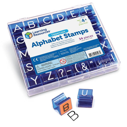 Learning Resources Uppercase Alphabet Stamps, Letters Stamps for Kids, Set of 26 Letters and Punctuation Ages 4+