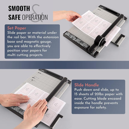 Carl RT-215N Professional Rotary Paper Trimmer, Black and Silver, 15-inch