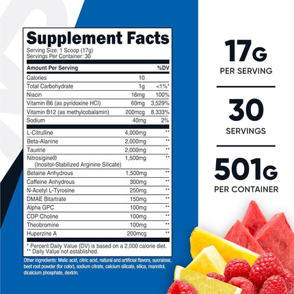 Nutricost Pre-Workout Complex Powder Fruit Punch (30 Serv)