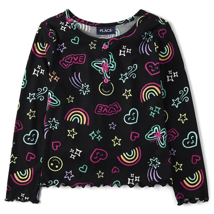 The Children's Place Girls' Mock Neck Warm Sherpa Jacket, Honey Leopard, X-Small