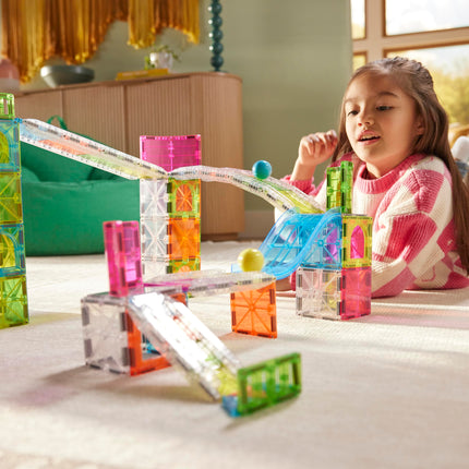 Magna-Tiles Rail Racers Max 80-Piece Magnetic Construction Set, The Original Magnetic Building Brand