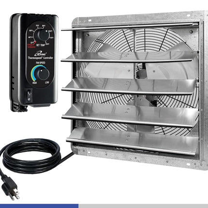 iLIVING 20" Wall Mounted Shutter Exhaust Fan, Auto