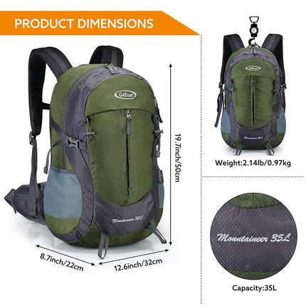 G4Free 35L Hiking Backpack Water Resistant Outdoor Sports Travel Daypack Lightweight with Rain Cover for Women Men