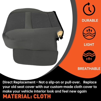 ECOTRIC Driver Seat Bottom Cloth Cover Replacement Fits Dodge Ram 2006-2008 SLT 1500 and 2006-2009 SLT 2500 3500
