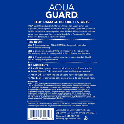 AQUA GUARD Pre-Swim Hair Defense | No More Swim Hair | Prevents Chlorine Damage + Softens Hair While Swimming | Made in California | Color Safe, Leaves Hair Smelling Great | 5.3 oz