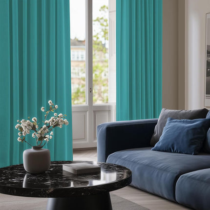 Deconovo Turquoise Curtains, Room Darkening Window Treatments, Thermal Curtains for Living Room, Bedroom (Turquoise, 52x72 Inch, 2 Panels)