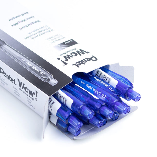 Pentel 0.7mm Wow Mechanical Pencil with Blue Barrel, Box of 12 (AL407C)