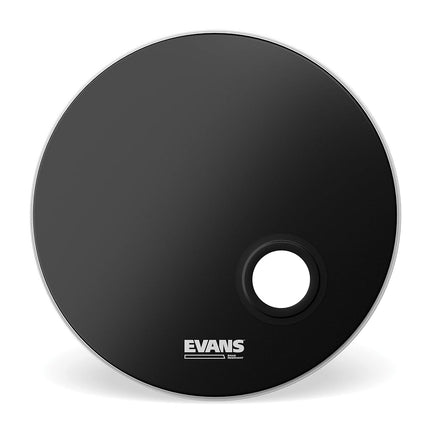 Evans REMAD Resonant Bass Drum Head, Adjustable Damping System with Foam Damping Ring, Black, 18 Inch