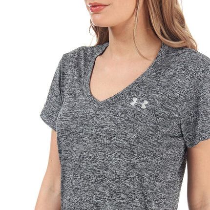 Under Armour Women Tech Short Sleeve V - Twist, Ladies T Shirt Made of 4-Way Stretch Fabric, Ultra-light & Breathable Running Apparel