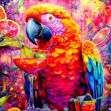 Springbok Paradise Parrot 1000 Piece Jigsaw Puzzle for Adults Features a Colorful Parrot Sipping a Margarita in a Jungle Paradise