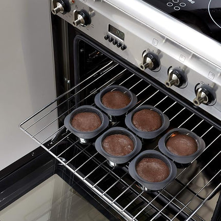 Lekue 150 ml Molten Lava Cake Mould, Pack of 6, Grey