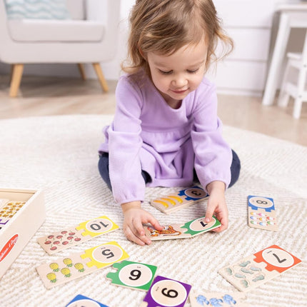 Melissa & Doug Self-Correcting Wooden Number Puzzles With Storage Box (40 pcs) Numbers Learning Puzzle for Kids Ages 4+