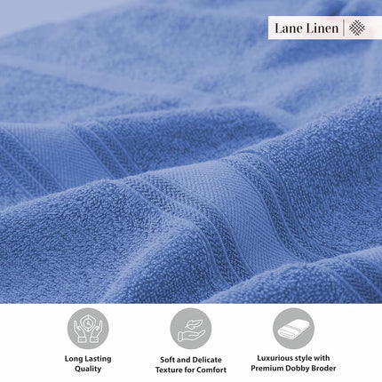 LANE LINEN 100% Cotton 4 Pack Bath Sheets (35"x66") - Zero Twist Cotton Extra Large Bathroom Towels - Quick Dry, Soft & Absorbent Oversized Bath Towels - Machine Wash in Cold Water - Cerulean Blue