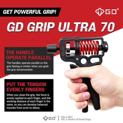 GD ULTRA Grip Strength Trainer Forearm Hand Grip Strengthener 20~70kg