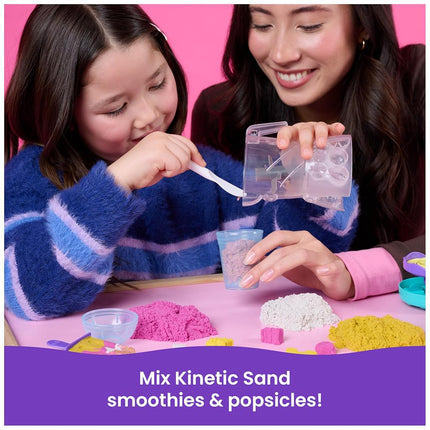 Kinetic Sand, Smoothie Mixer Playset with 14 oz Play Sand, Tools and Popsicle Mould, Play Food Toy, Arts and Crafts Kids Toys for Girls and Boys Ages 5 and up.