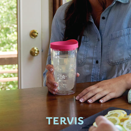 Tervis NFL New England Patriots Emblem Individual Tumbler with Red Lid, 16 oz, Clear